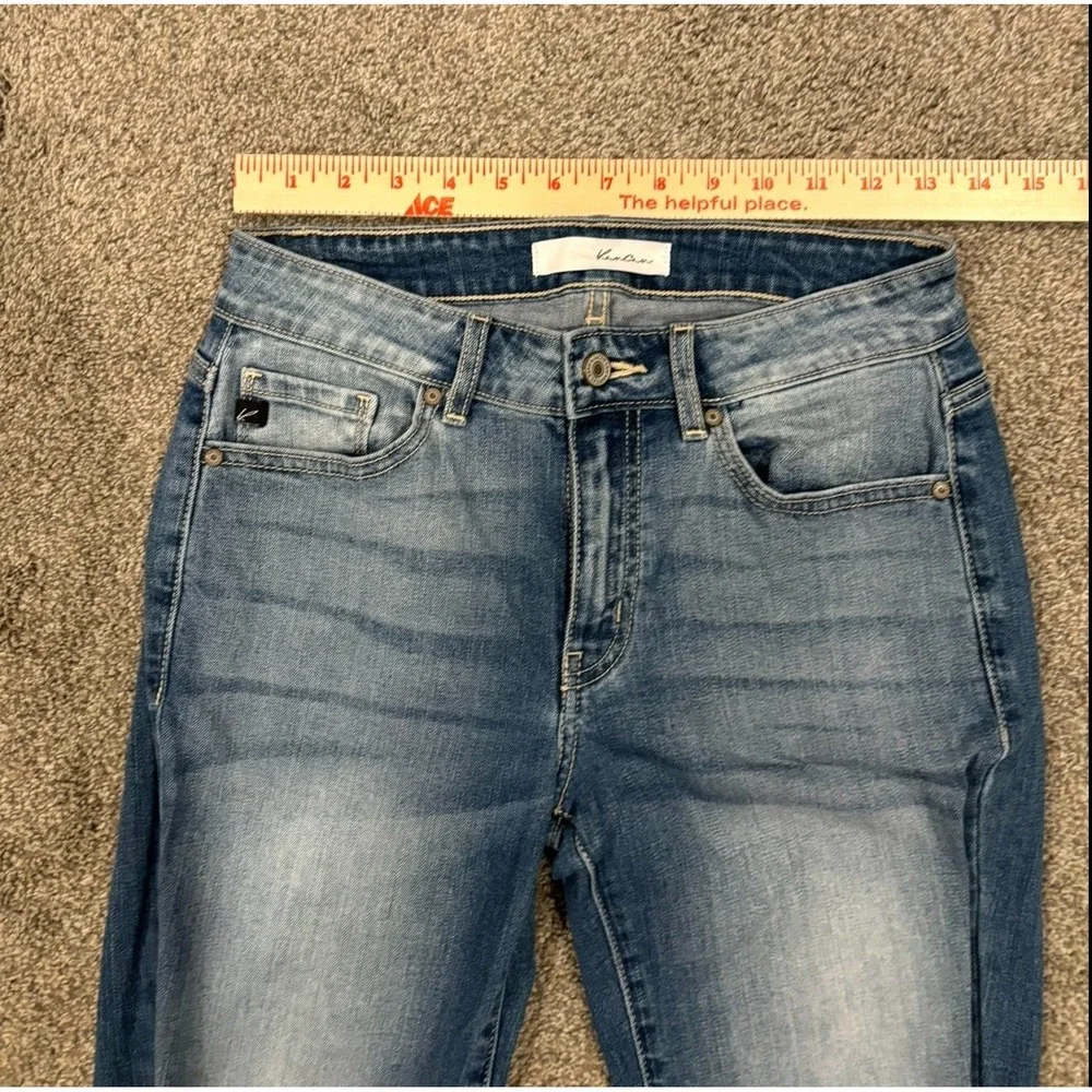 KanCan‎ Jeans Women's 5/26 Blue Denim Distressed Medium Wash Cotton Frayed Hem
